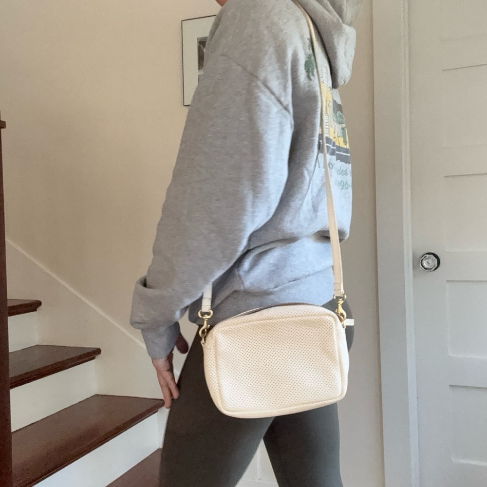 Clare V. Perforated Beige crossbody Handbag